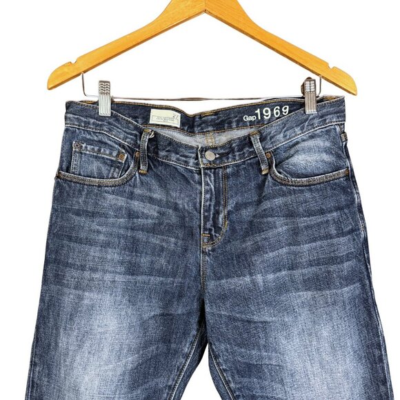 Gap 1969 Sexy Boyfriend Jeans Women’s Size 27 Blue Denim Distressed Wash - Picture 2 of 8